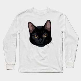 Cute Black Cat Long Sleeve T-Shirt